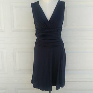 Dark Blue Sleeveless Flowy Dress
